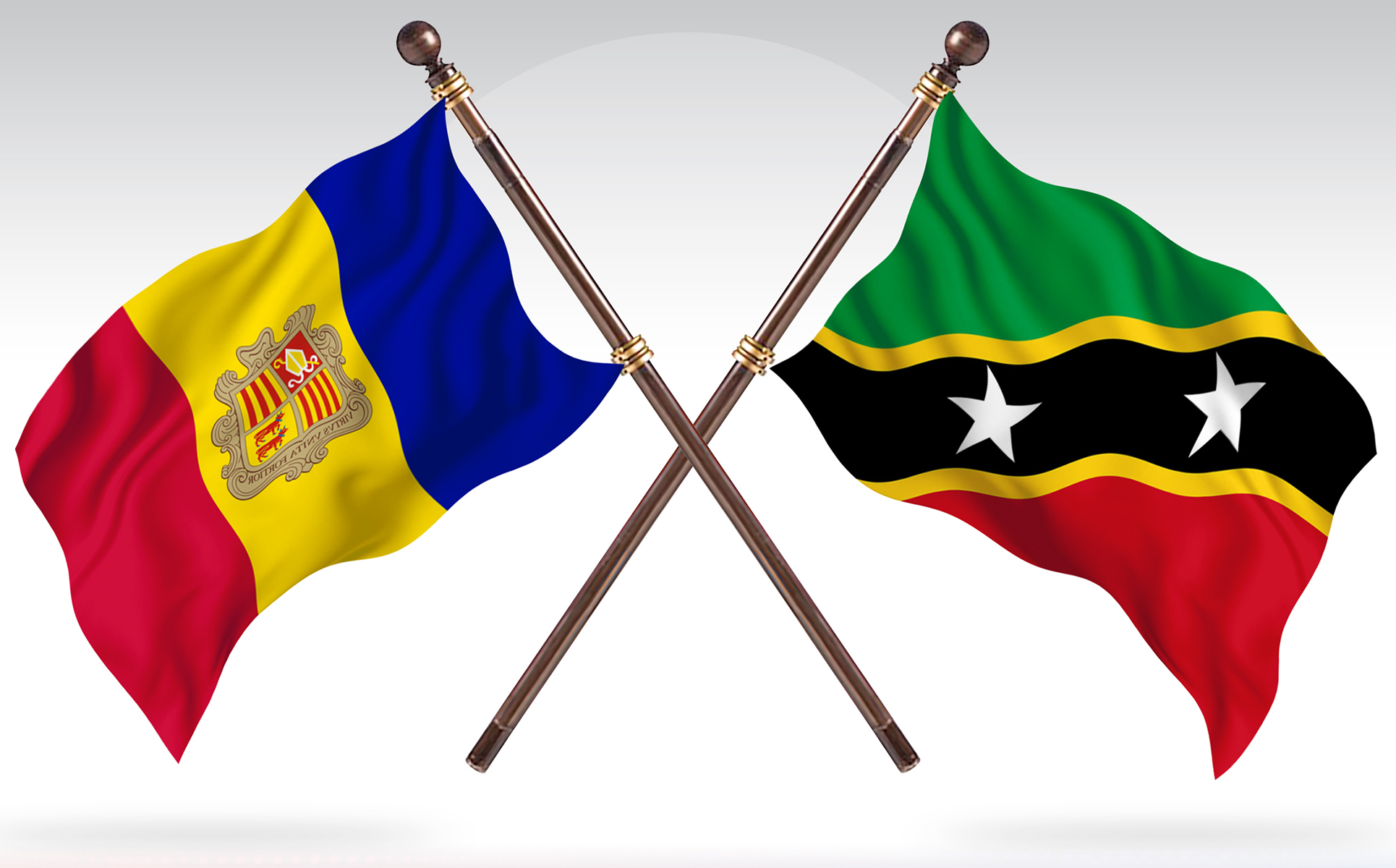 Download Иллюстрация "Andorra versus Saint Kitts &amp; Nevis Two Countries Flags - Illustration" / Andorra versus Saint Kitts &amp; Nevis Two Countries Flags - Illustration - Иллюстрация на тему графика national,patriotic,europe,asia,republic,map,flag,country,cartography,geography,nation,illustration,graphic,vector,state,world,isolated,symbol,border,icon
