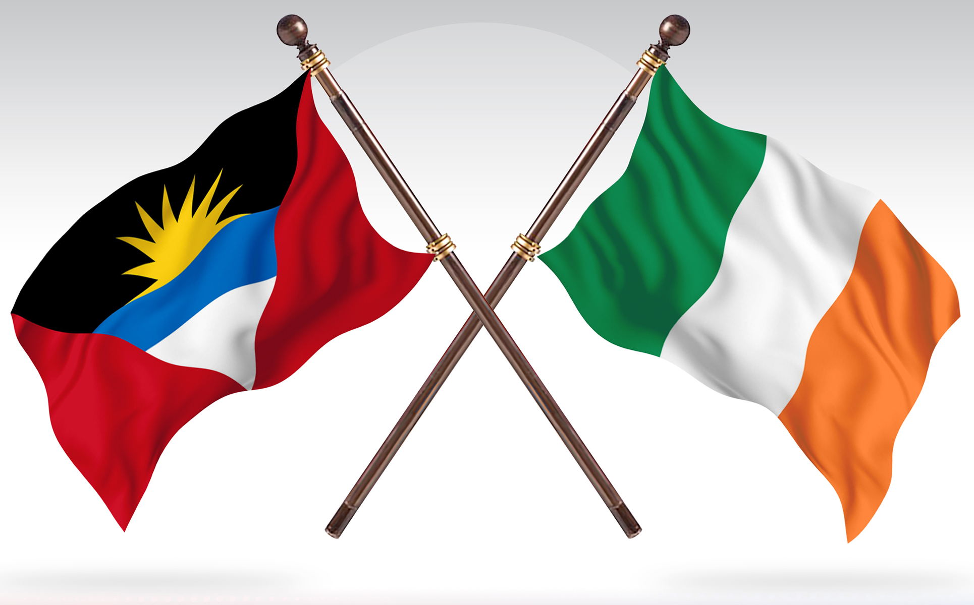 Download Иллюстрация "Antigua versus Ireland Two Countries Flags - Illustration" / Antigua versus Ireland Two Countries Flags - Illustration - Иллюстрация на тему графика national,patriotic,europe,asia,republic,map,flag,country,cartography,geography,nation,illustration,graphic,vector,state,world,isolated,symbol,border,icon