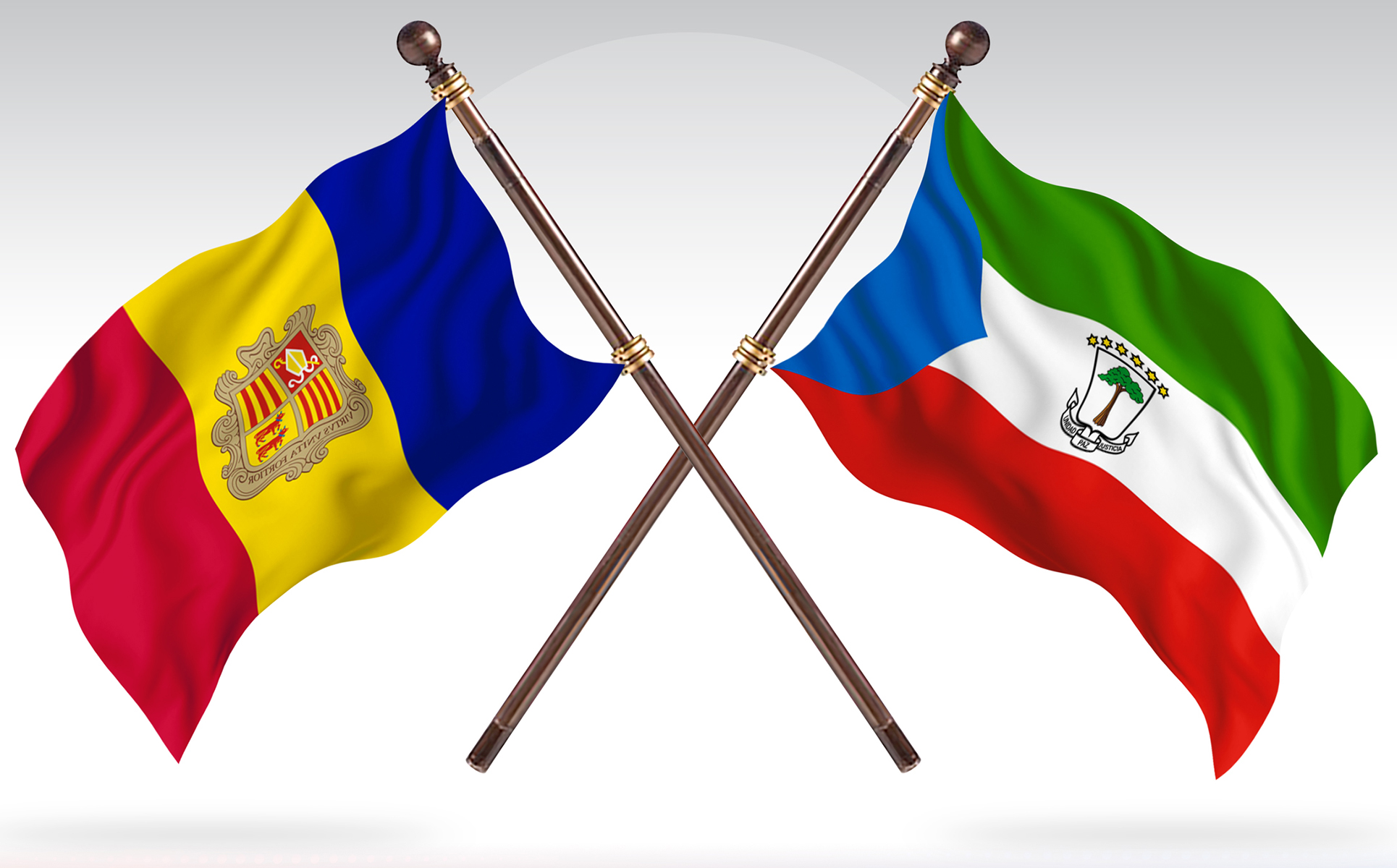 Download Иллюстрация "Andorra versus Equatorial Guinea Two Countries Flags - Illustration" / Andorra versus Equatorial Guinea Two Countries Flags - Illustration - Иллюстрация на тему графика national,patriotic,europe,asia,republic,map,flag,country,cartography,geography,nation,illustration,graphic,vector,state,world,isolated,symbol,border,icon