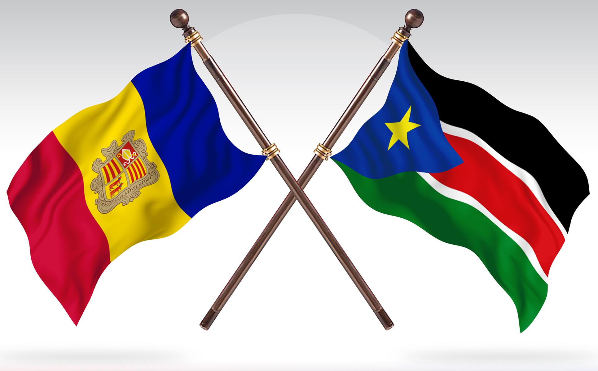 Download Иллюстрация "Andorra versus South Sudan Two Countries Flags - Illustration" / Andorra versus South Sudan Two Countries Flags - Illustration - Иллюстрация на тему графика national,patriotic,europe,asia,republic,map,flag,country,cartography,geography,nation,illustration,graphic,vector,state,world,isolated,symbol,border,icon