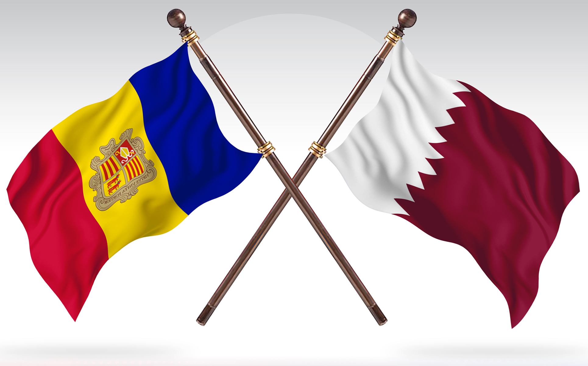Download Иллюстрация "Andorra versus Qatar Two Countries Flags - Illustration" / Andorra versus Qatar Two Countries Flags - Illustration - Иллюстрация на тему графика national,patriotic,europe,asia,republic,map,flag,country,cartography,geography,nation,illustration,graphic,vector,state,world,isolated,symbol,border,icon