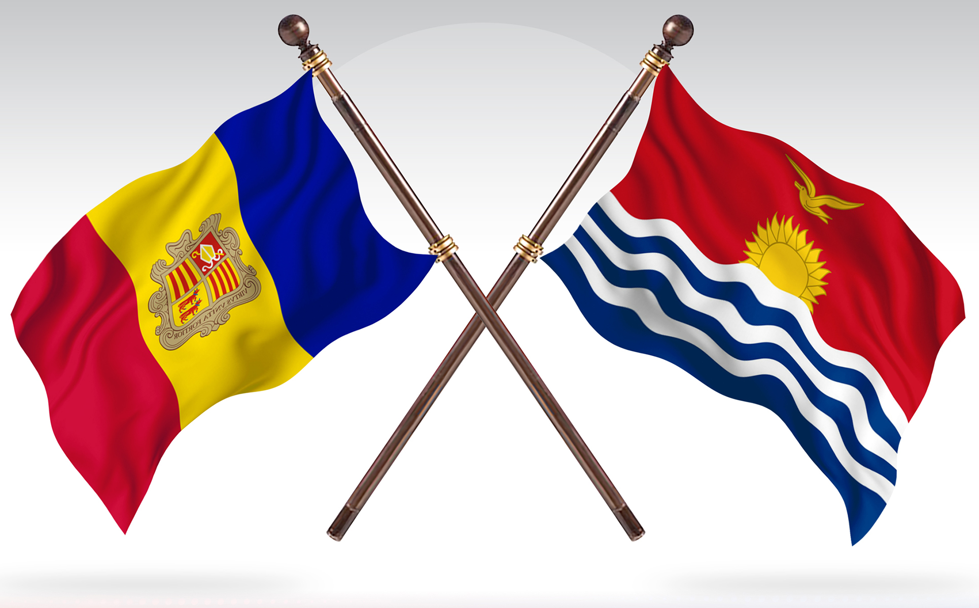 Download Иллюстрация "Andorra versus Kiribati Two Countries Flags - Illustration" / Andorra versus Kiribati Two Countries Flags - Illustration - Иллюстрация на тему графика national,patriotic,europe,asia,republic,map,flag,country,cartography,geography,nation,illustration,graphic,vector,state,world,isolated,symbol,border,icon