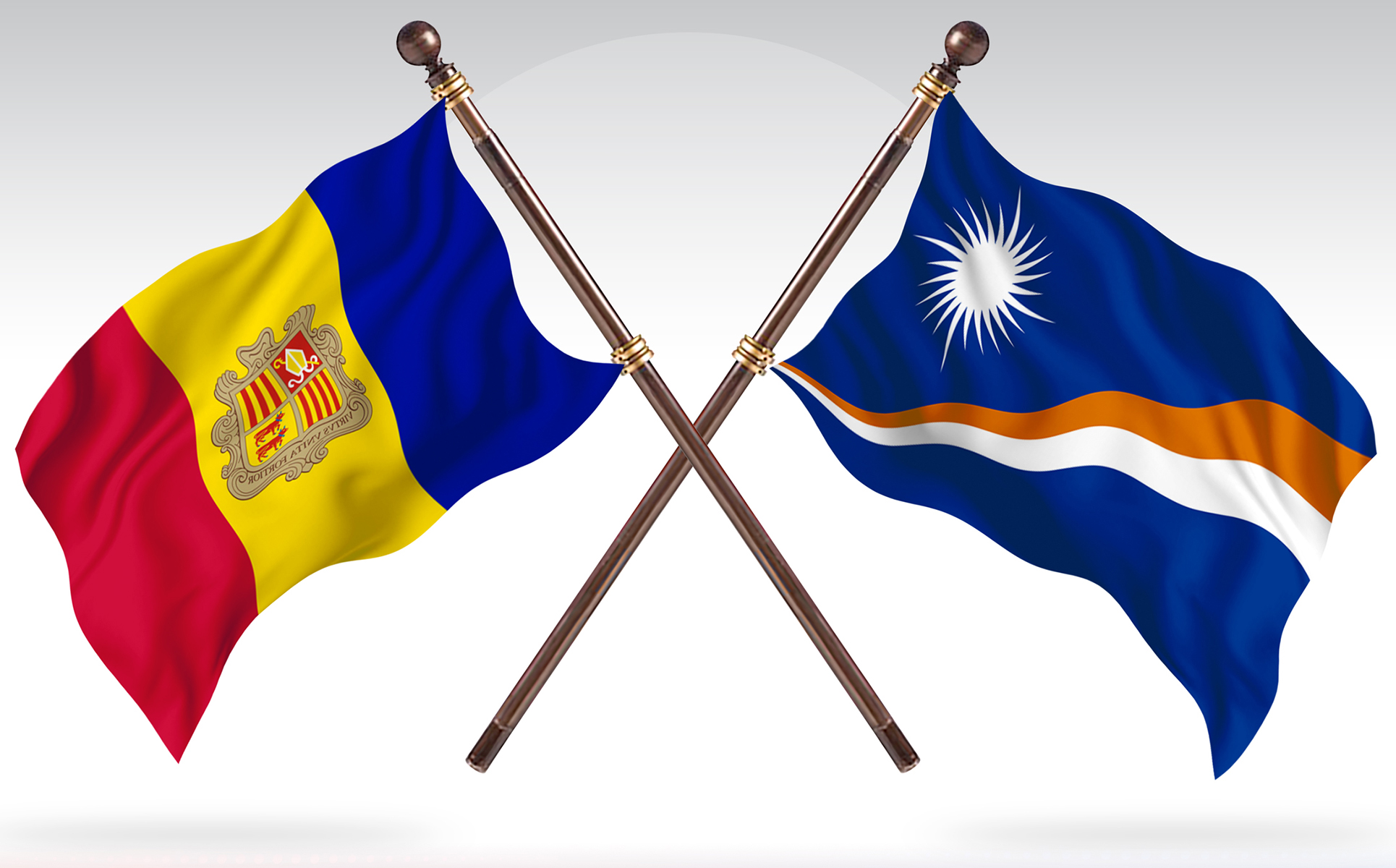Download Иллюстрация "Andorra versus Marshall Islands Two Countries Flags - Illustration" / Andorra versus Marshall Islands Two Countries Flags - Illustration - Иллюстрация на тему графика national,patriotic,europe,asia,republic,map,flag,country,cartography,geography,nation,illustration,graphic,vector,state,world,isolated,symbol,border,icon