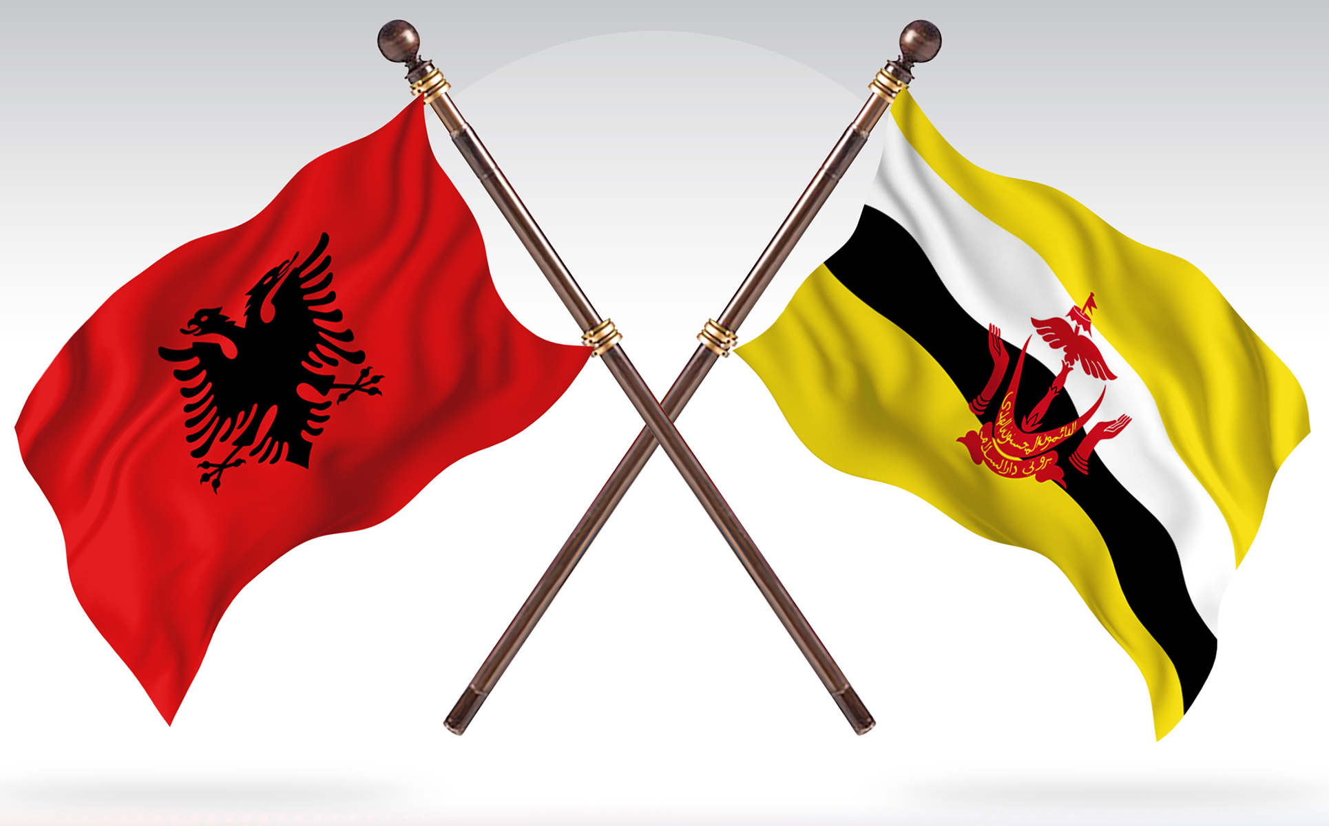Download Иллюстрация "Albania versus Brunei  Two Countries Flags - Illustration" / Albania versus Brunei  Two Countries Flags - Illustration - Иллюстрация на тему графика national,patriotic,europe,asia,republic,map,flag,country,cartography,geography,nation,illustration,graphic,vector,state,world,isolated,symbol,border,icon