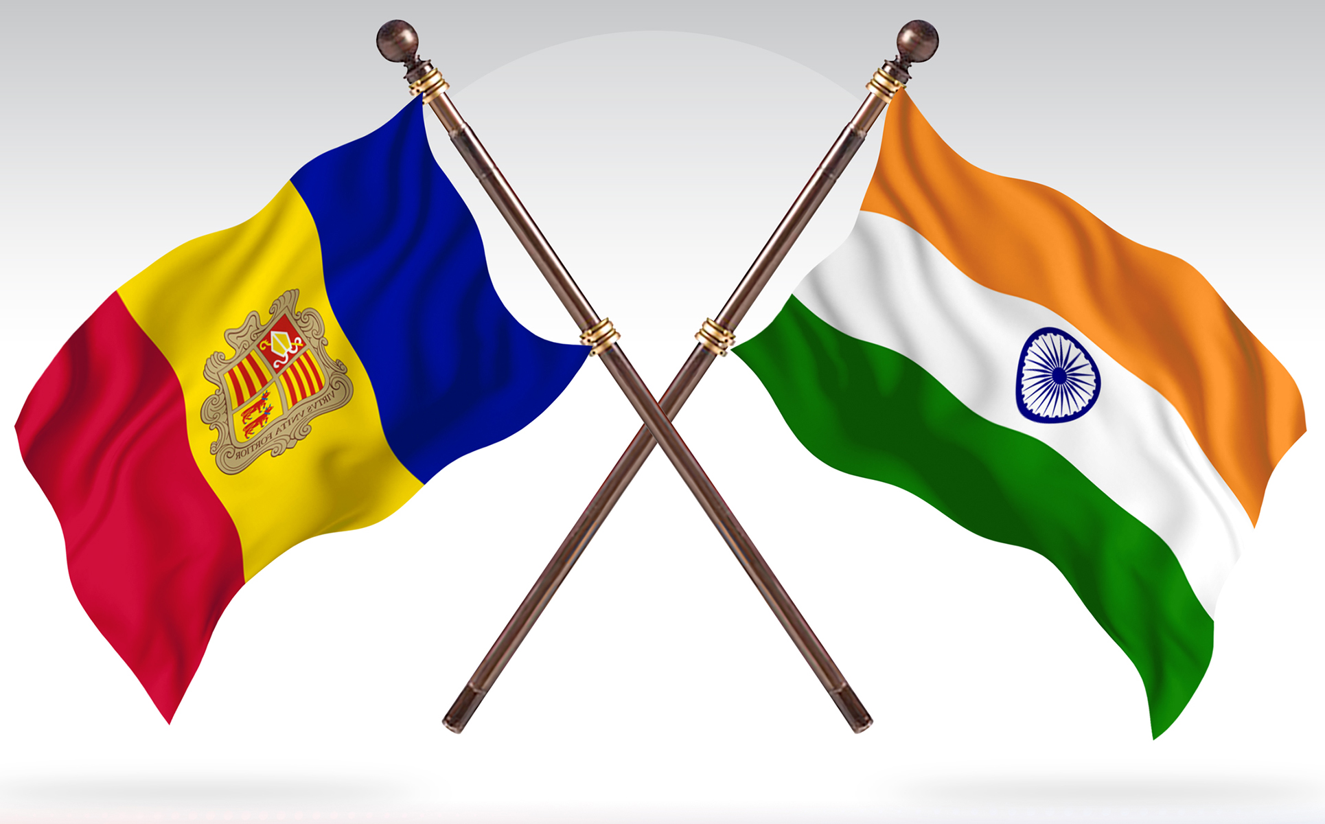 Download Иллюстрация "Andorra versus India Two Countries Flags - Illustration" / Andorra versus India Two Countries Flags - Illustration - Иллюстрация на тему графика national,patriotic,europe,asia,republic,map,flag,country,cartography,geography,nation,illustration,graphic,vector,state,world,isolated,symbol,border,icon