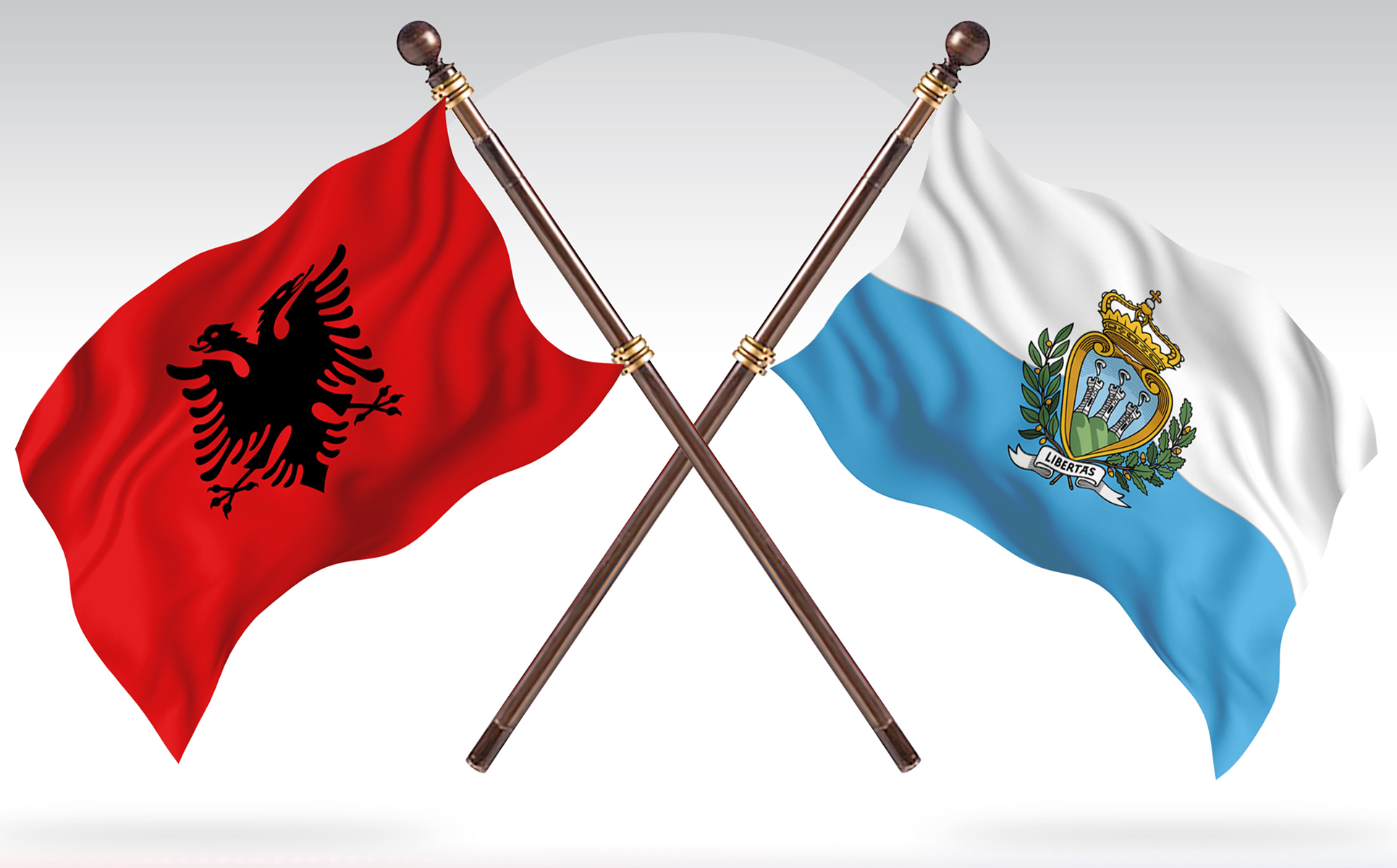 Download Иллюстрация "Albania versus San Marino Two Countries Flags - Illustration" / Albania versus San Marino Two Countries Flags - Illustration - Иллюстрация на тему графика national,patriotic,europe,asia,republic,map,flag,country,cartography,geography,nation,illustration,graphic,vector,state,world,isolated,symbol,border,icon