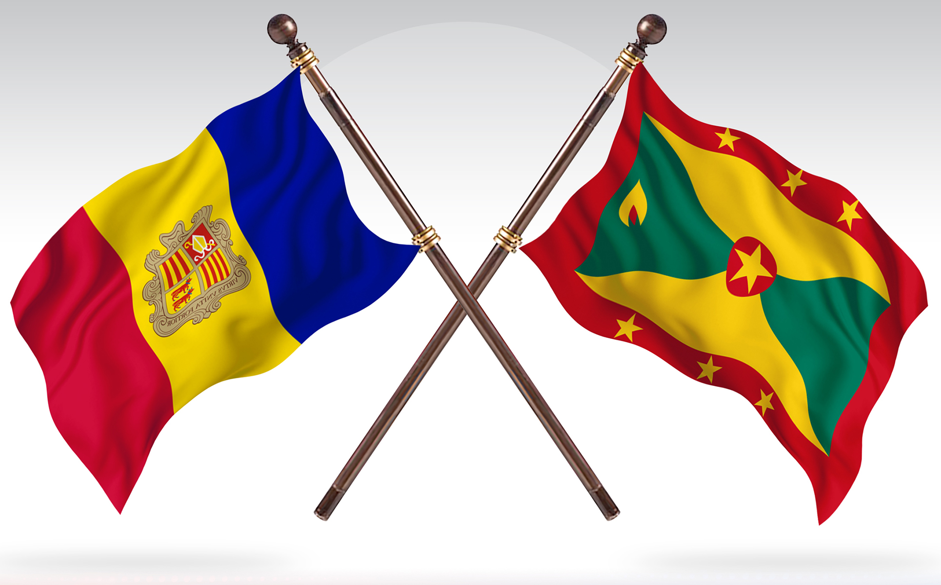 Download Иллюстрация "Andorra versus Grenada Two Countries Flags - Illustration" / Andorra versus Grenada Two Countries Flags - Illustration - Иллюстрация на тему графика national,patriotic,europe,asia,republic,map,flag,country,cartography,geography,nation,illustration,graphic,vector,state,world,isolated,symbol,border,icon