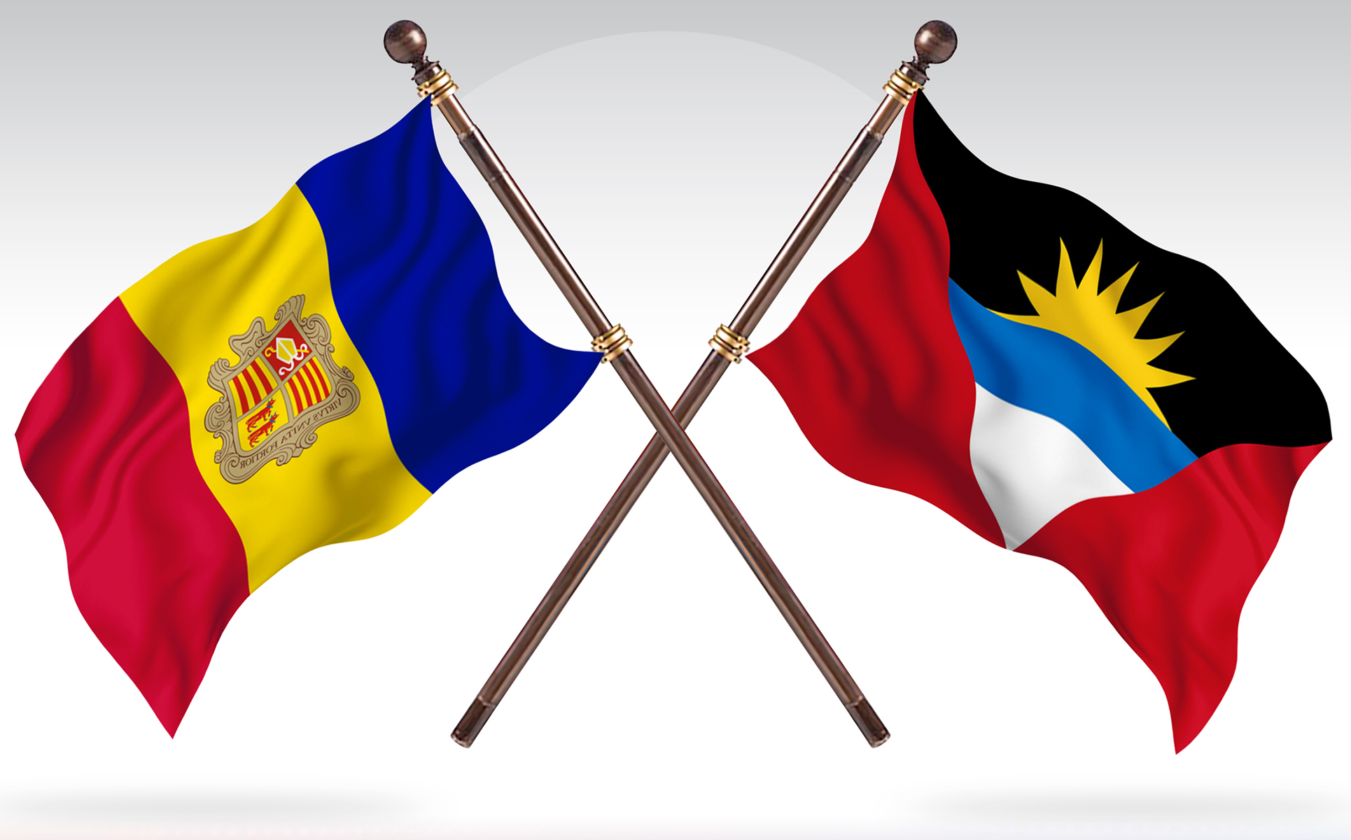 Download Иллюстрация "Andorra versus Antigua and Barbuda Two Countries Flags - Illustration" / Andorra versus Antigua and Barbuda Two Countries Flags - Illustration - Иллюстрация на тему графика national,patriotic,europe,asia,republic,map,flag,country,cartography,geography,nation,illustration,graphic,vector,state,world,isolated,symbol,border,icon