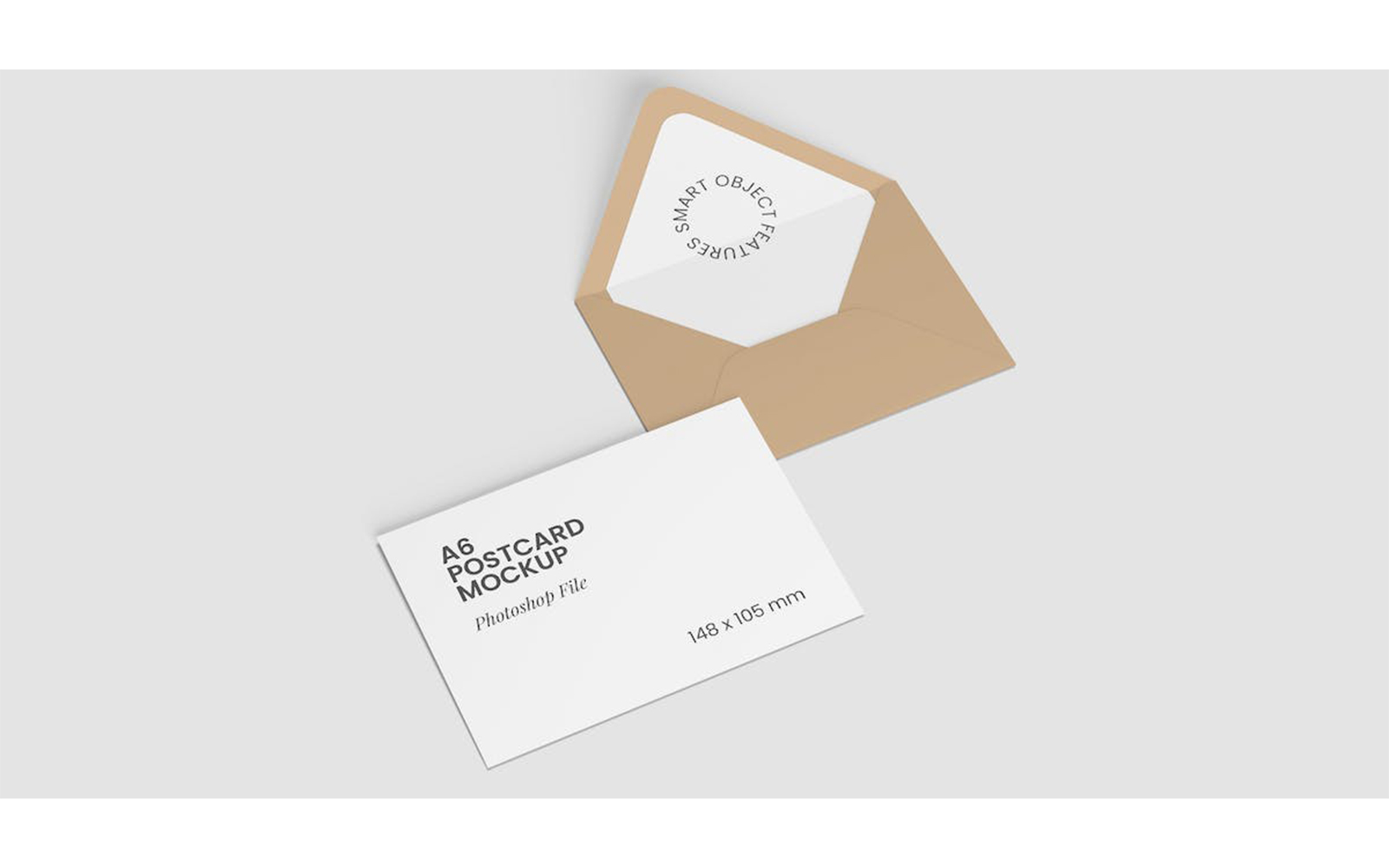 A6 Postcard and Envelope Mockups