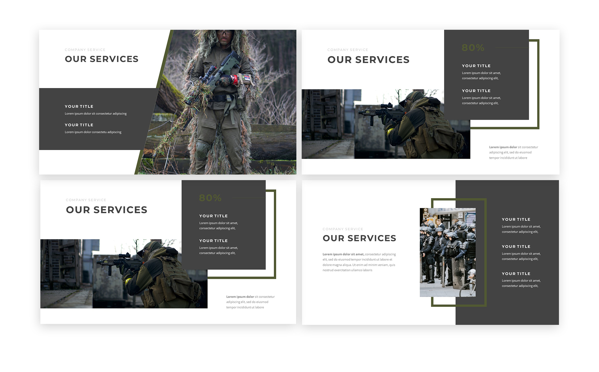 Squad Army Military Powerpoint Template for $15