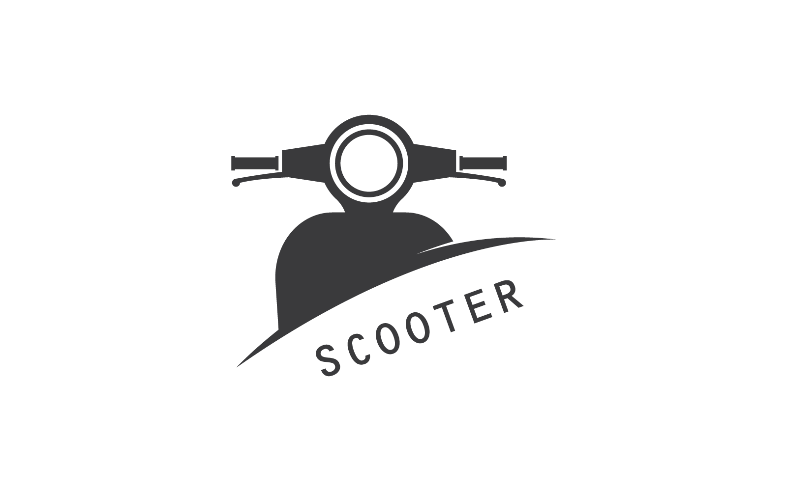 Scooter logo vector icon flat design eps 10, image size:1600x1000