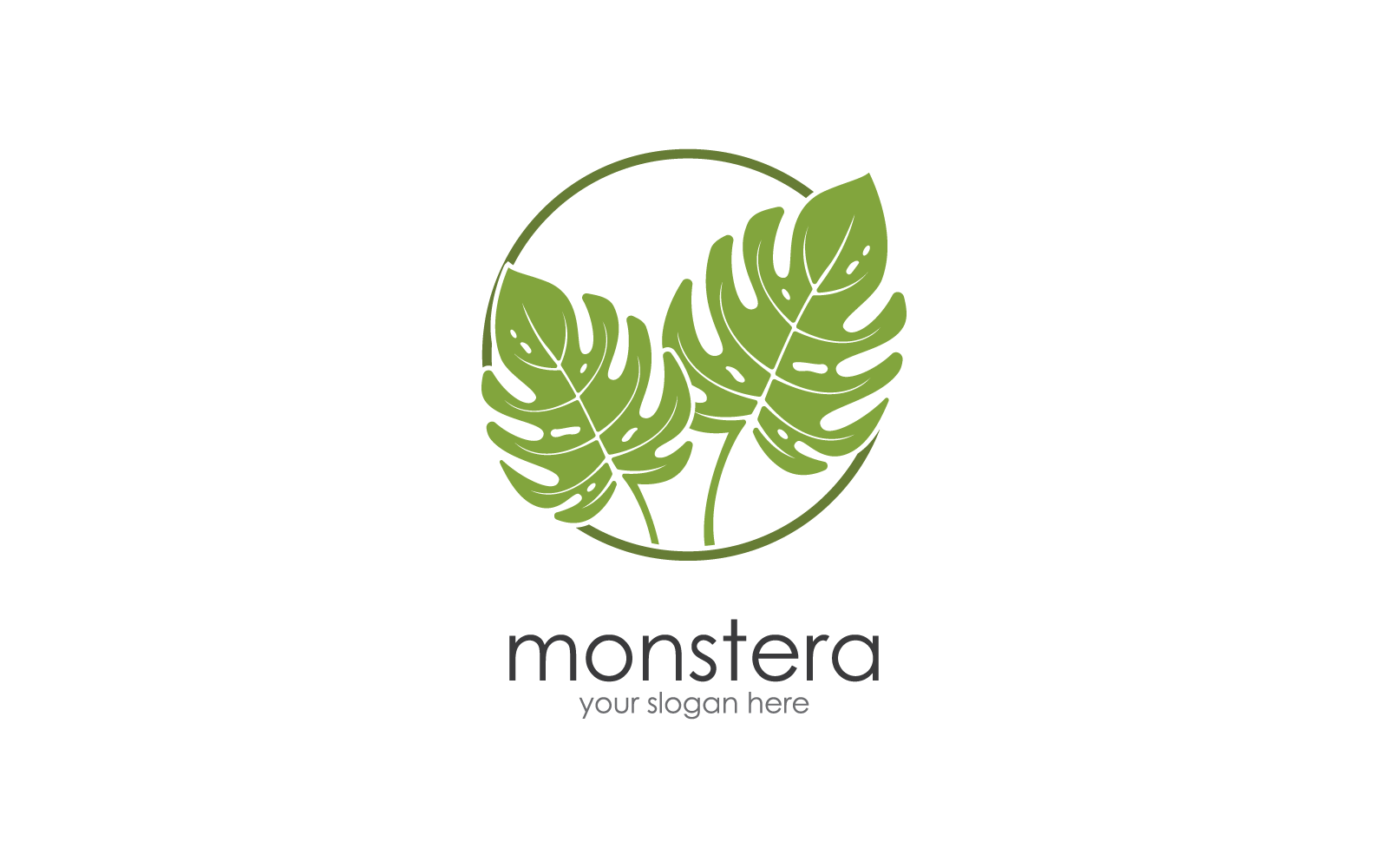 Monstera-Blatt-Logo-Vektor-Design-Illustrationsvorlage