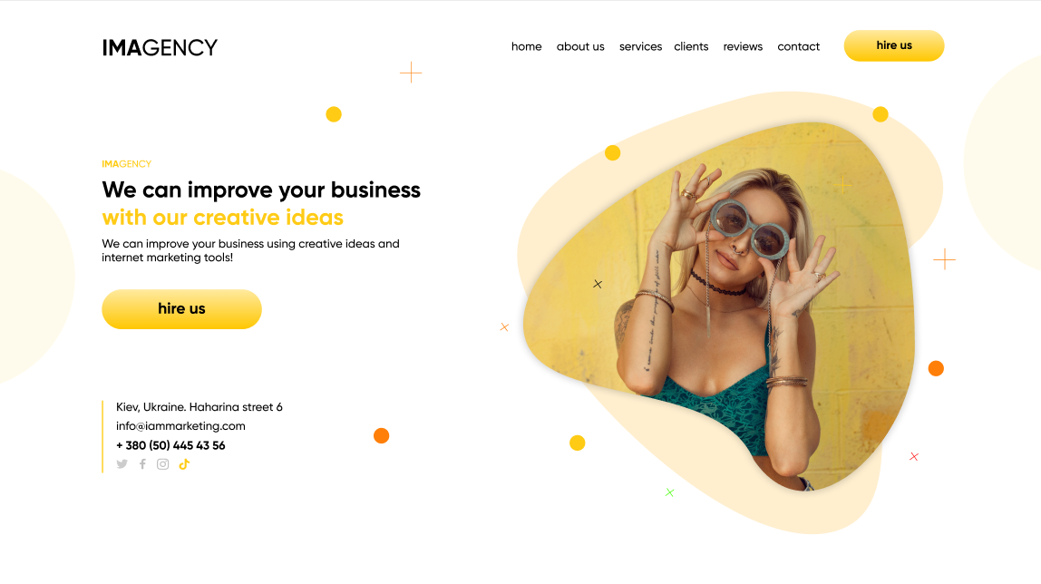 Download PSD шаблон "IMAGENCY Landing Page PSD Template" / IMAGENCY Landing Page PSD Template - Адаптивный PSD шаблон на тему графика internetmarketing,business,seo,website,landingpage,pr,agency