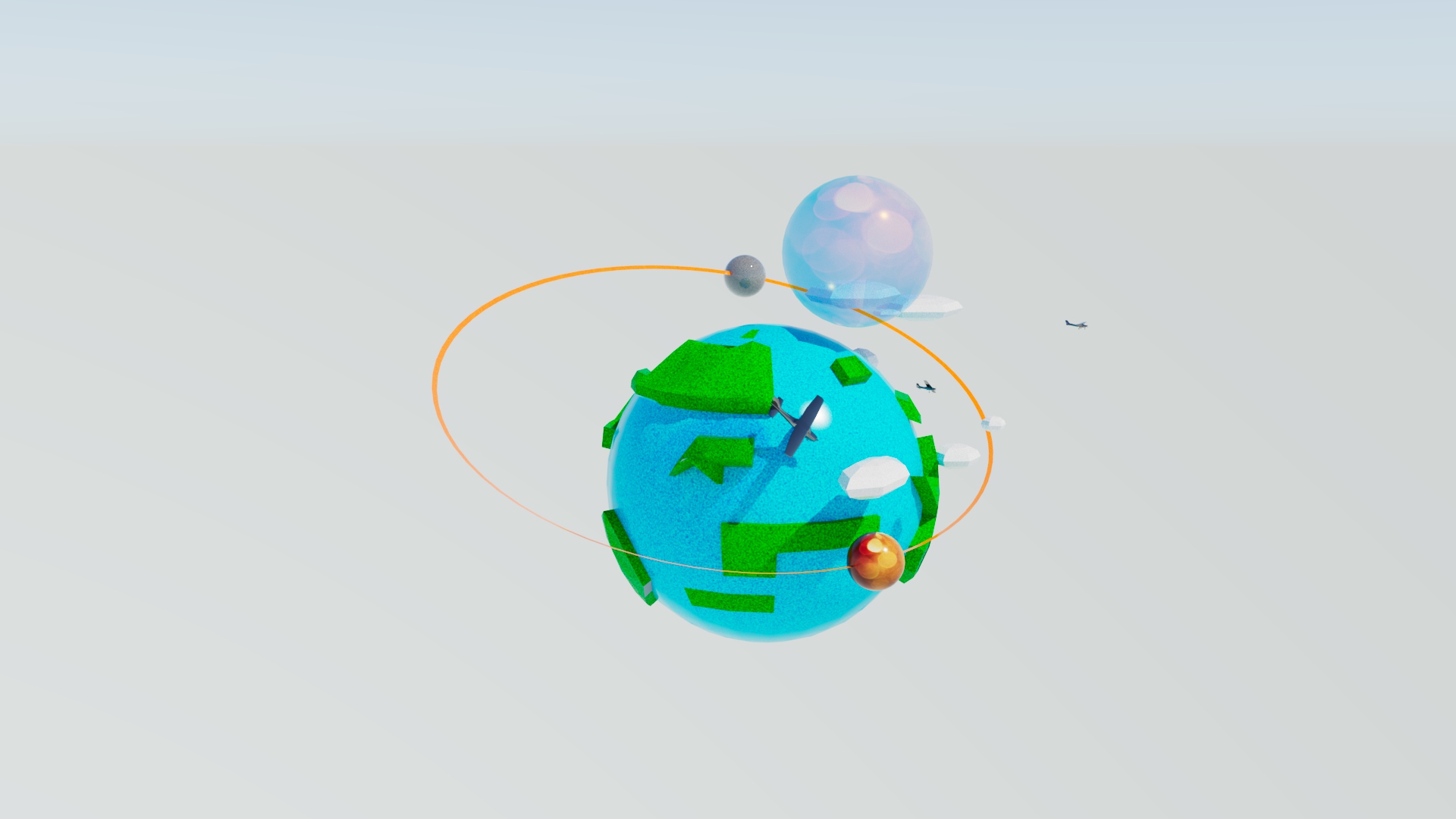 Low poly planets Earth VR AR low-poly 3d model VR / AR / low-poly 3d model