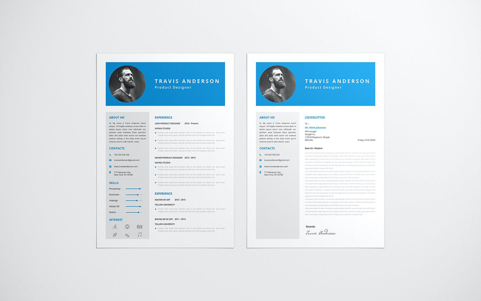 Download Резюме "BlueDial - CV and Cover Letter Resume Template" / BlueDial - CV and Cover Letter Resume Template - Резюме на тему графика cv,resume,coverletter