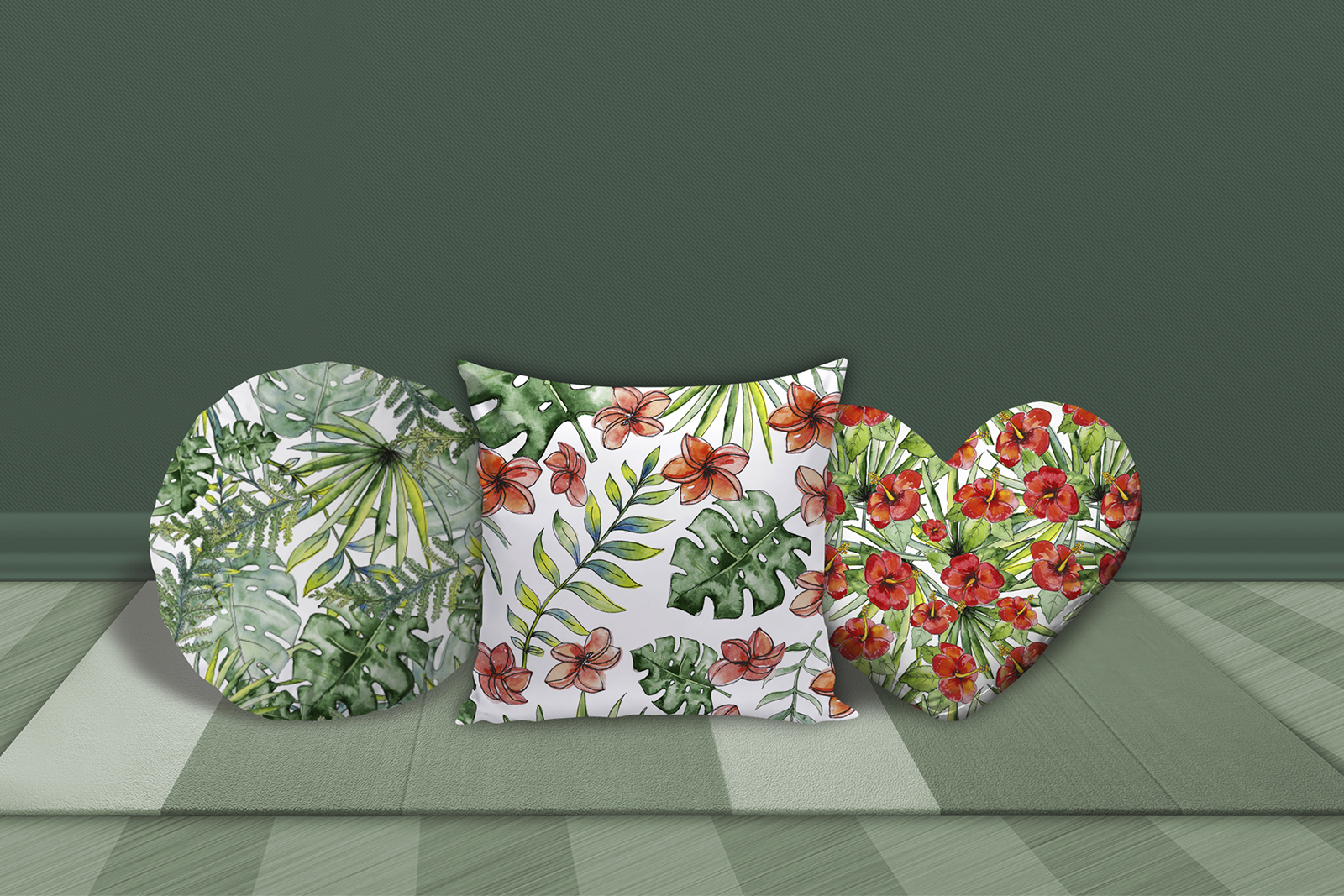 Download Pattern "Watercolor Tropical Flowers Seamless Pattern" / Watercolor Tropical Flowers Seamless Pattern - Pattern на тему графика flowers seamless,seamless texture,leaves digital paper,leaf background,floral background,watercolor wallpaper,original art,garden clipart,bouquet clipart,tropical clip art,tropical leaves,tro