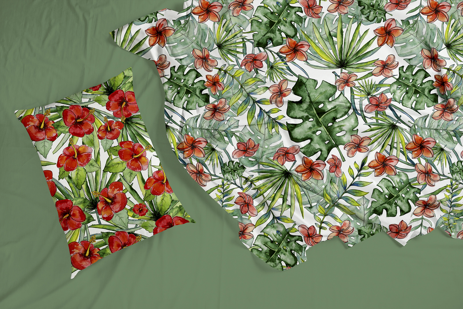 Download Pattern "Watercolor Tropical Flowers Seamless Pattern" / Watercolor Tropical Flowers Seamless Pattern - Pattern на тему графика flowers seamless,seamless texture,leaves digital paper,leaf background,floral background,watercolor wallpaper,original art,garden clipart,bouquet clipart,tropical clip art,tropical leaves,tro