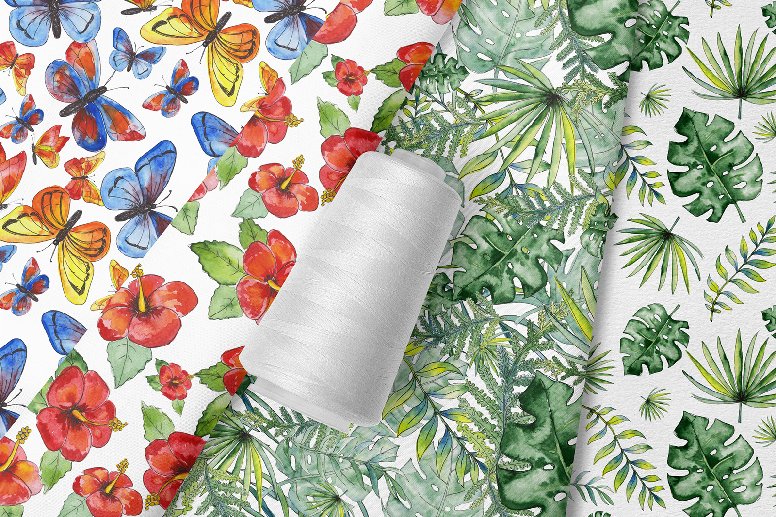 Download Pattern "Watercolor Tropical Flowers Seamless Pattern" / Watercolor Tropical Flowers Seamless Pattern - Pattern на тему графика flowers seamless,seamless texture,leaves digital paper,leaf background,floral background,watercolor wallpaper,original art,garden clipart,bouquet clipart,tropical clip art,tropical leaves,tro