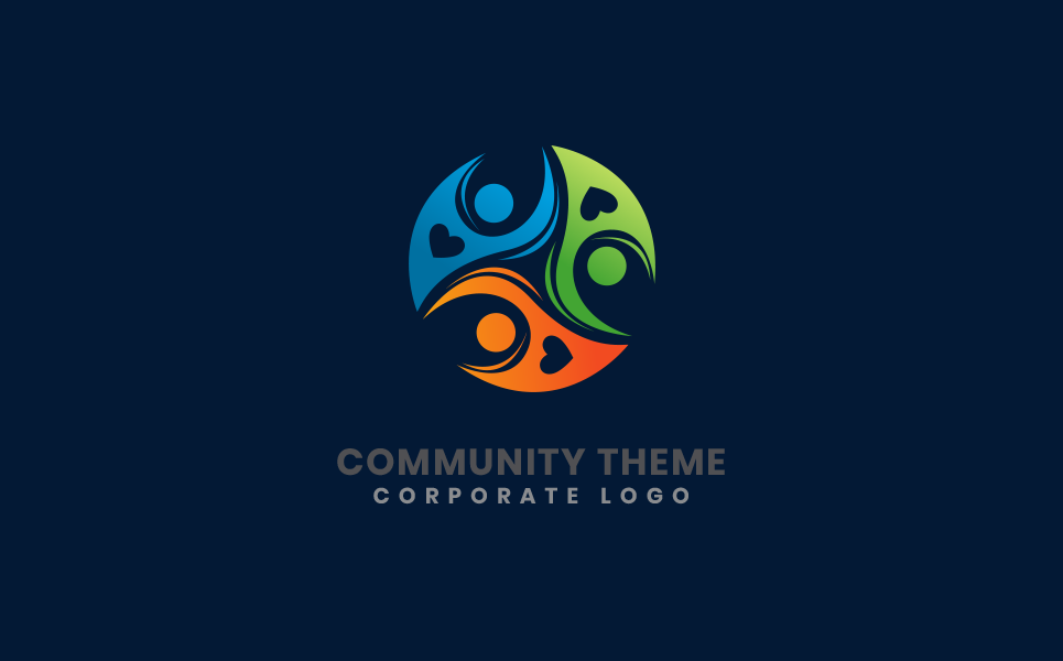 Download Шаблон логотипа "Hearts and People Community Logo Template" / Hearts and People Community Logo Template - Шаблон логотипа на тему графика logo design,logo template,logo,vector,corporate logo,brand,colors,colorful,community,school,team,wellness,coaching,business,abstract,financial,accounting,architecture,law,bank