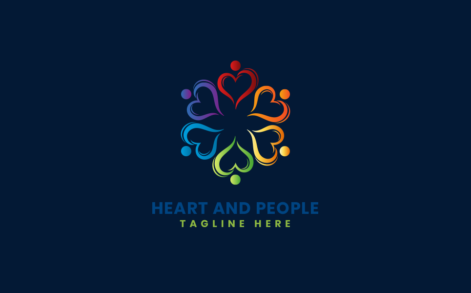 Download Шаблон логотипа "Heart and People Colors Logo Logo Template" / Heart and People Colors Logo Logo Template - Шаблон логотипа на тему графика logo design,logo template,logo,vector,corporate logo,brand,community,school,team,wellness,coaching,business,abstract,financial,accounting,architecture,law,bank,consulting,education