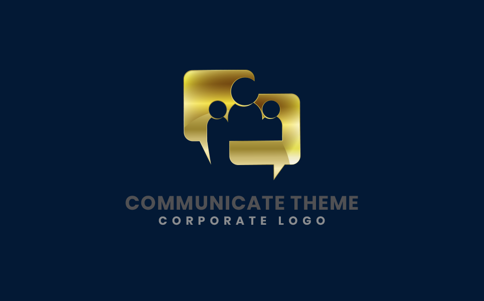 Download Шаблон логотипа "Gold Communicate Team Logo Template" / Gold Communicate Team Logo Template - Шаблон логотипа на тему графика logo design,logo template,logo,vector,corporate logo,brand,business,abstract,financial,accounting,architecture,law,bank,consulting,education,human resource,industrial,insurance,logistics,real