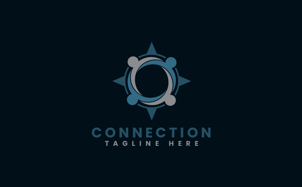 Download Шаблон логотипа "Compass and People Design  Logo Template" / Compass and People Design  Logo Template - Шаблон логотипа на тему графика logo design,logo template,logo,vector,corporate logo,brand,compass,connection,churches,youth,religious,public relation,education,motivation,coaching,consulting,charity