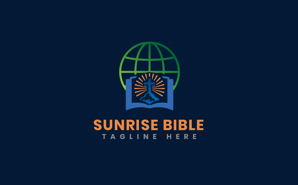 Download Шаблон логотипа "Sunrise and Bible Logo Template" / Sunrise and Bible Logo Template - Шаблон логотипа на тему графика logo design,logo template,logo,vector,corporate logo,brand,churches,youth,religious,public relation,education,motivation,coaching,consulting,charity