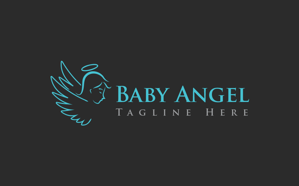 Download Шаблон логотипа "Baby Angel  Design Logo Template" / Baby Angel  Design Logo Template - Шаблон логотипа на тему графика angel,baby products,faith,motivation,coaching,jewelry niche,logo design,logo template,logo,vector,corporate logo,brand