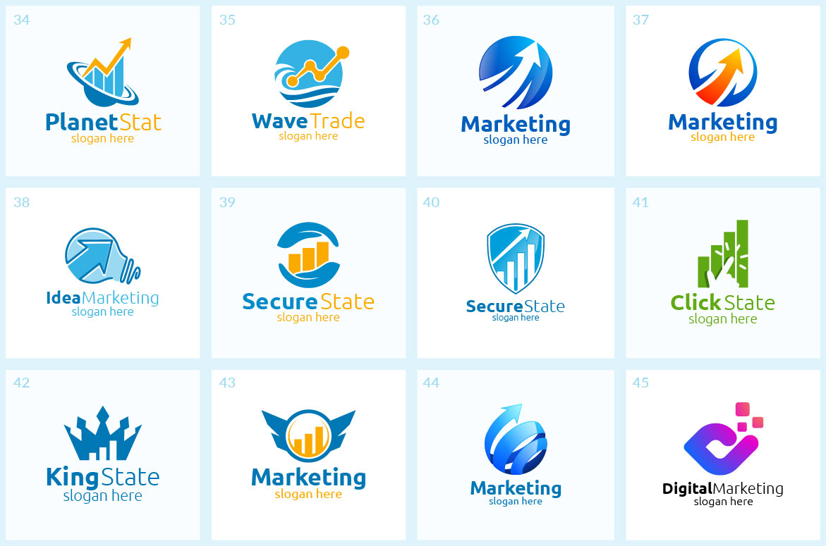 Download Шаблон логотипа "55+ Marketing Logo Bundle" / 55+ Marketing Logo Bundle - Шаблон логотипа на тему графика marketing,logo,advisor,consulting,financial,arrow,data,invest,success,infinity,management,chart,graph,trading,market,optimization,analysis,statistics,up,seo