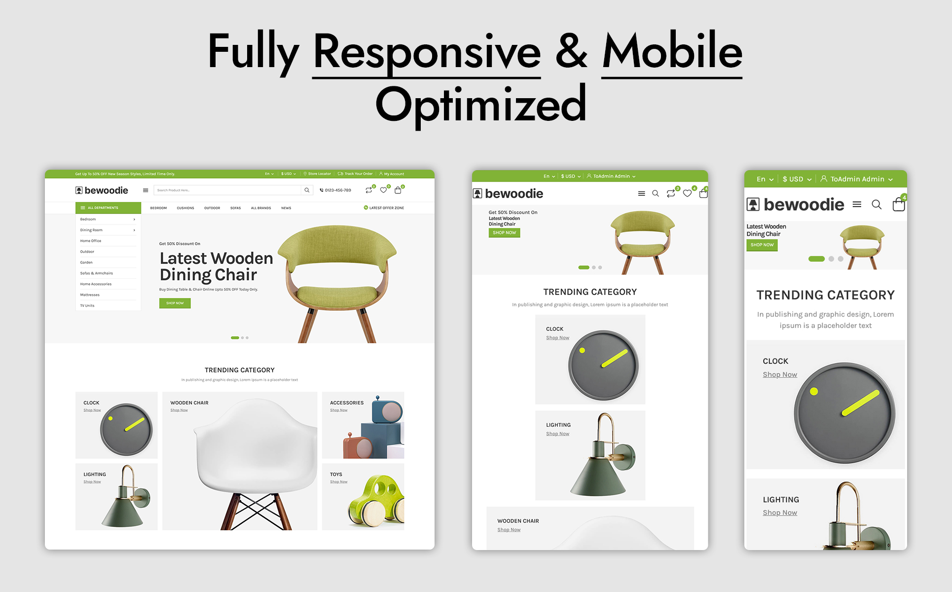 Bewoodie - Furniture, Decor and Handicrafts PrestaShop Theme