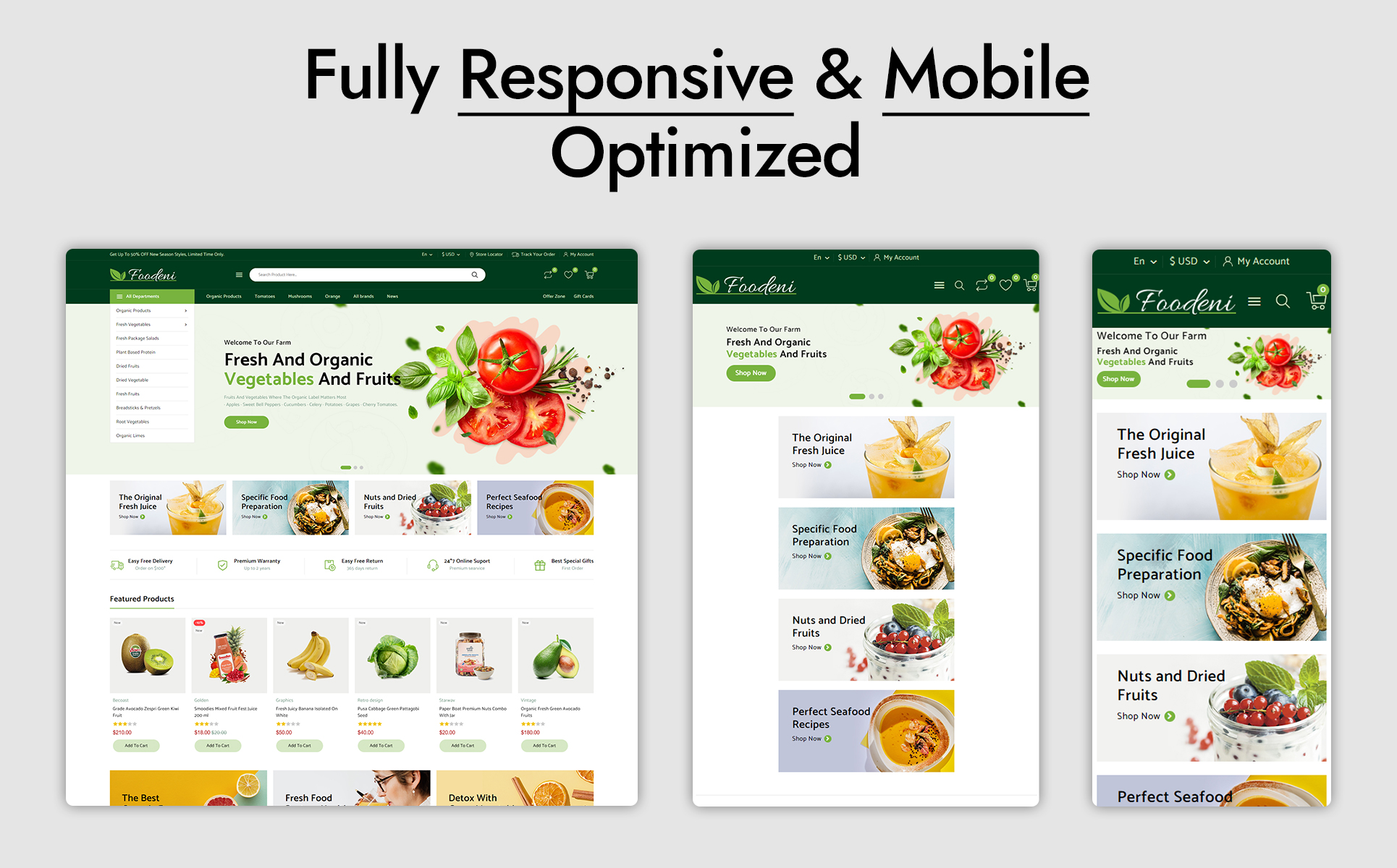 Foodeni - Vegetable, Fruits and Grocery PrestaShop Theme