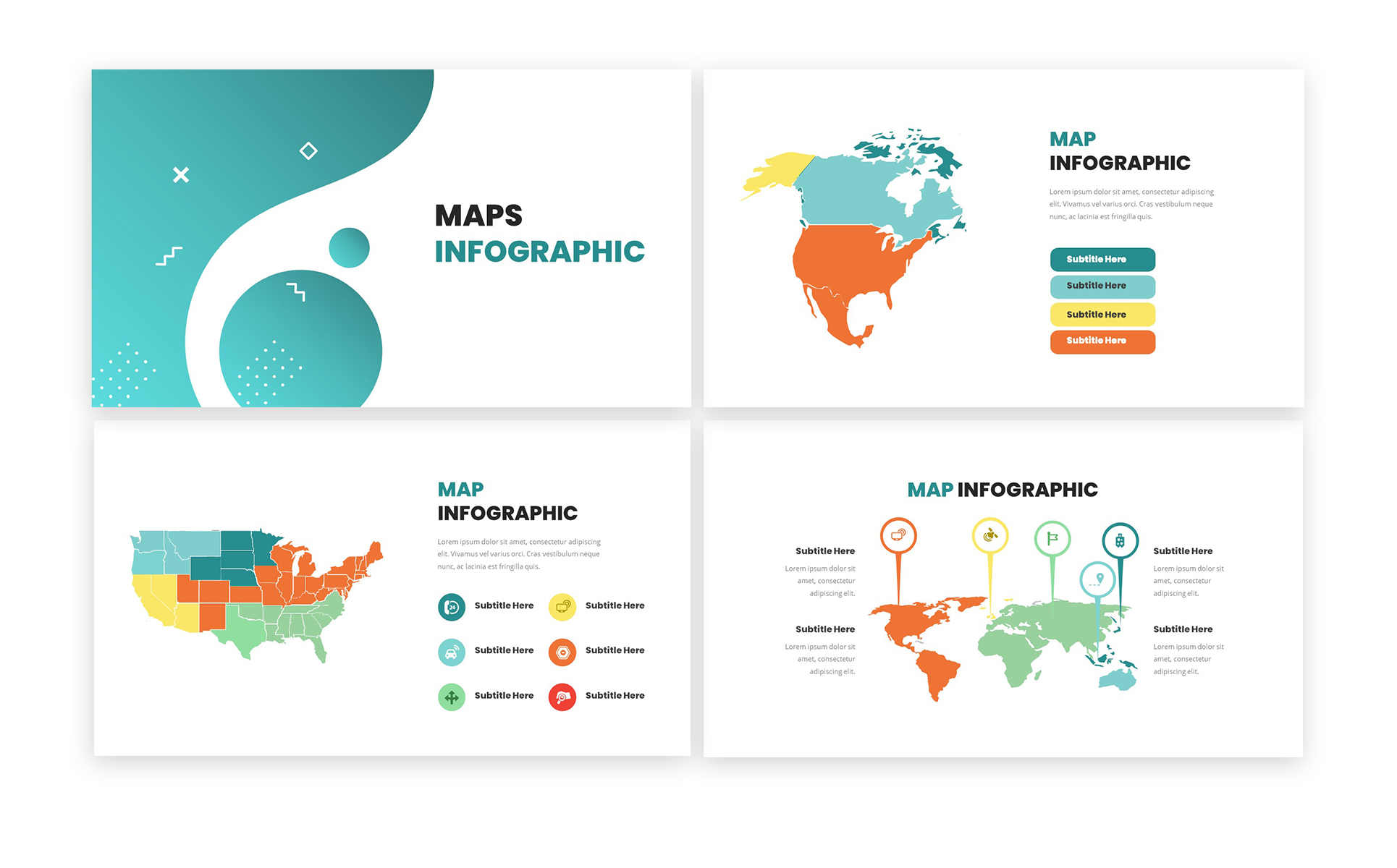 Maps Infographic Powerpoint Template for $16